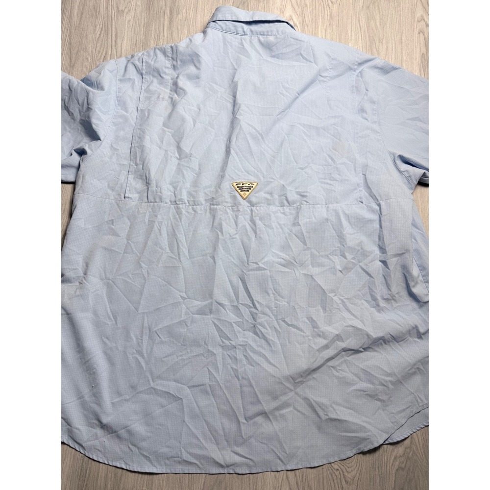Columbia PFG Tamiami II Mens Short Sleeve Fishing Shirt Blue FM7266 XL - Picture 8 of 9
